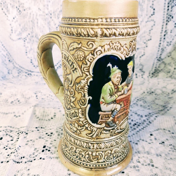 VINTAGE COLLECTIBLE CERAMARTE GERMAN BEER STEIN TAVERN SCENE - Picture 4 of 15
